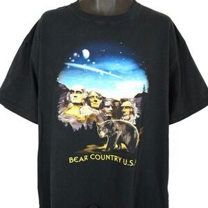 Bear Country USA T Shirt Vintage Y2K Mount Rushmore South Dakota Black Bear Mens